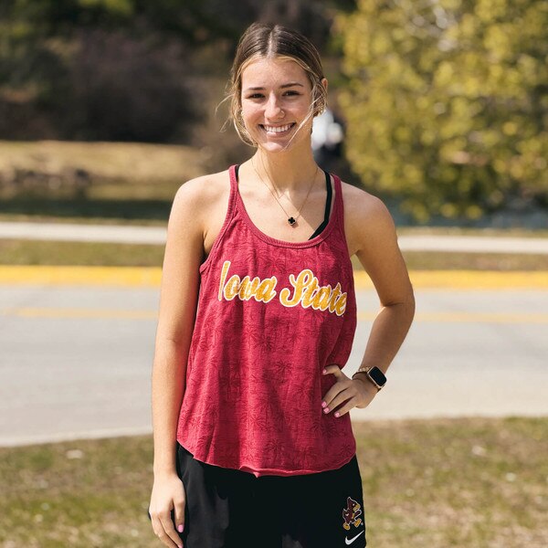 Colosseum Women's I-State Cardinal Fiyero Reversible Tank palm tree side